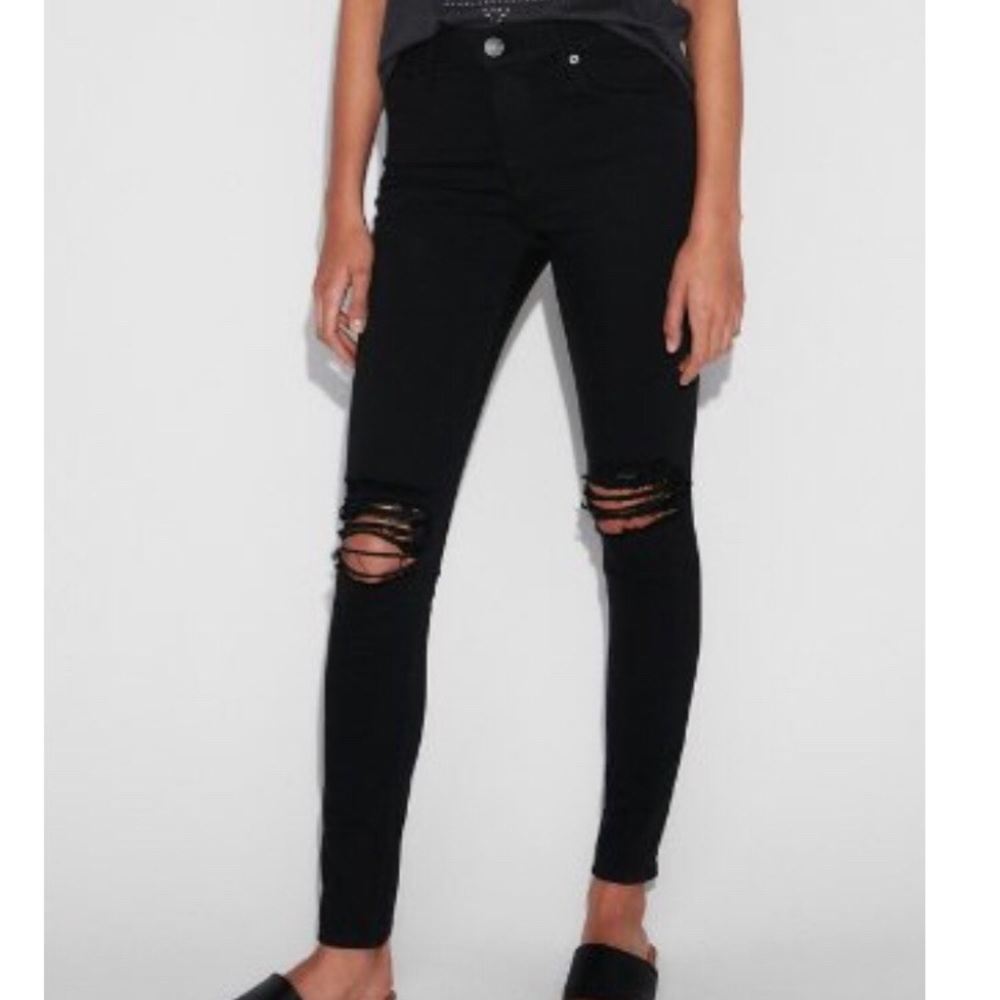 NWT-Express High Waist Ripped Knee Jegging SIZE 2S